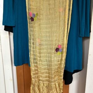 VTG Chan Luu Silk Floral Embroidered Scarf